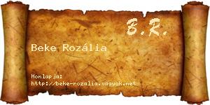 Beke Rozália névjegykártya